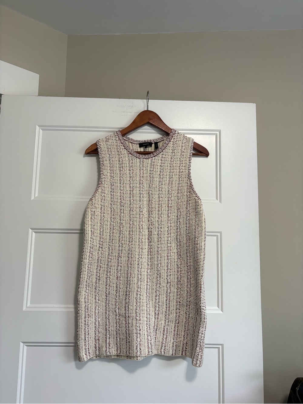 Theory Women’s Meenaly SP Speckle Boucle Knit Sweater Ivory Size: Large